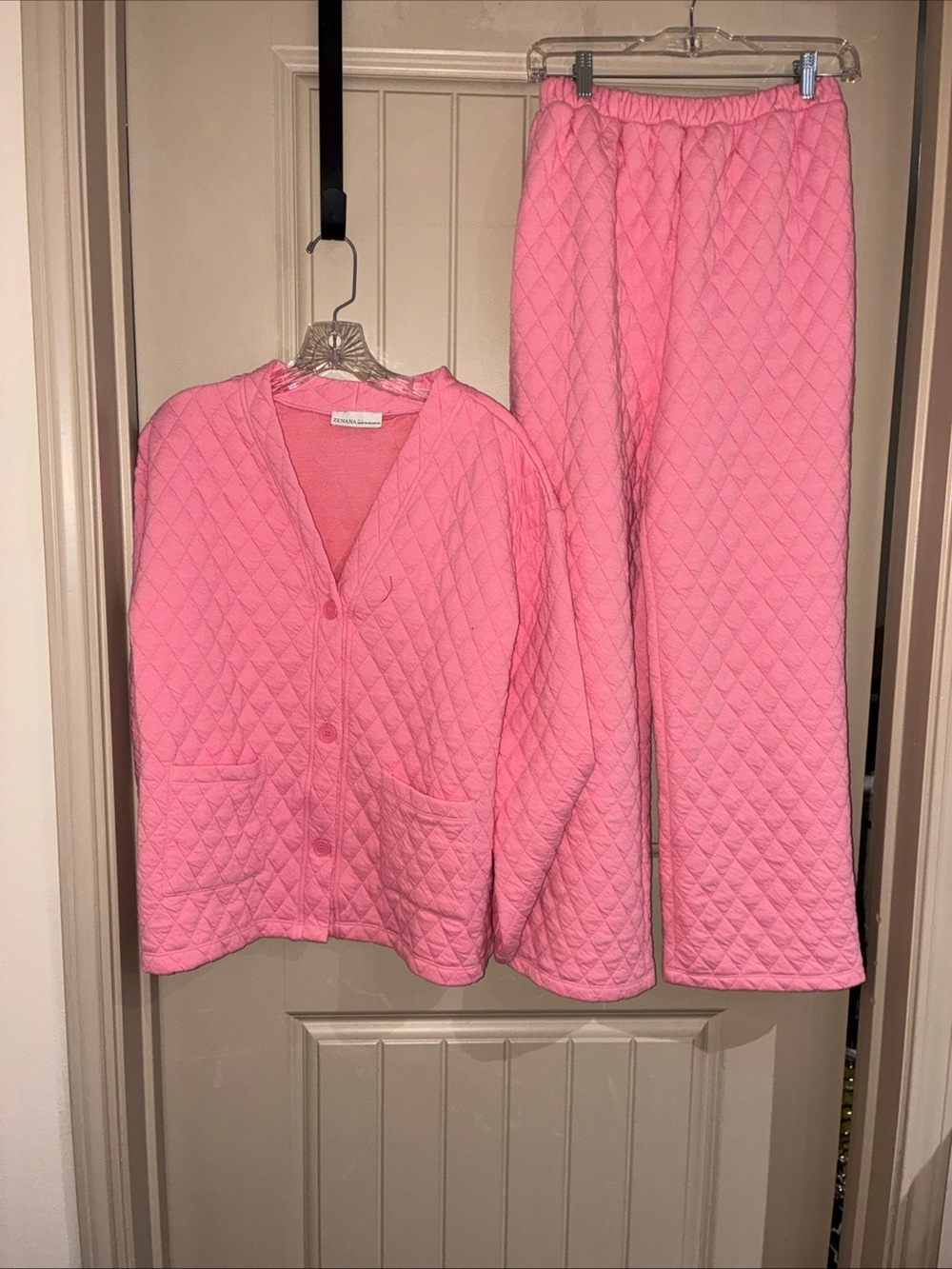 Pink Quilted Two-Piece Loungewear Set